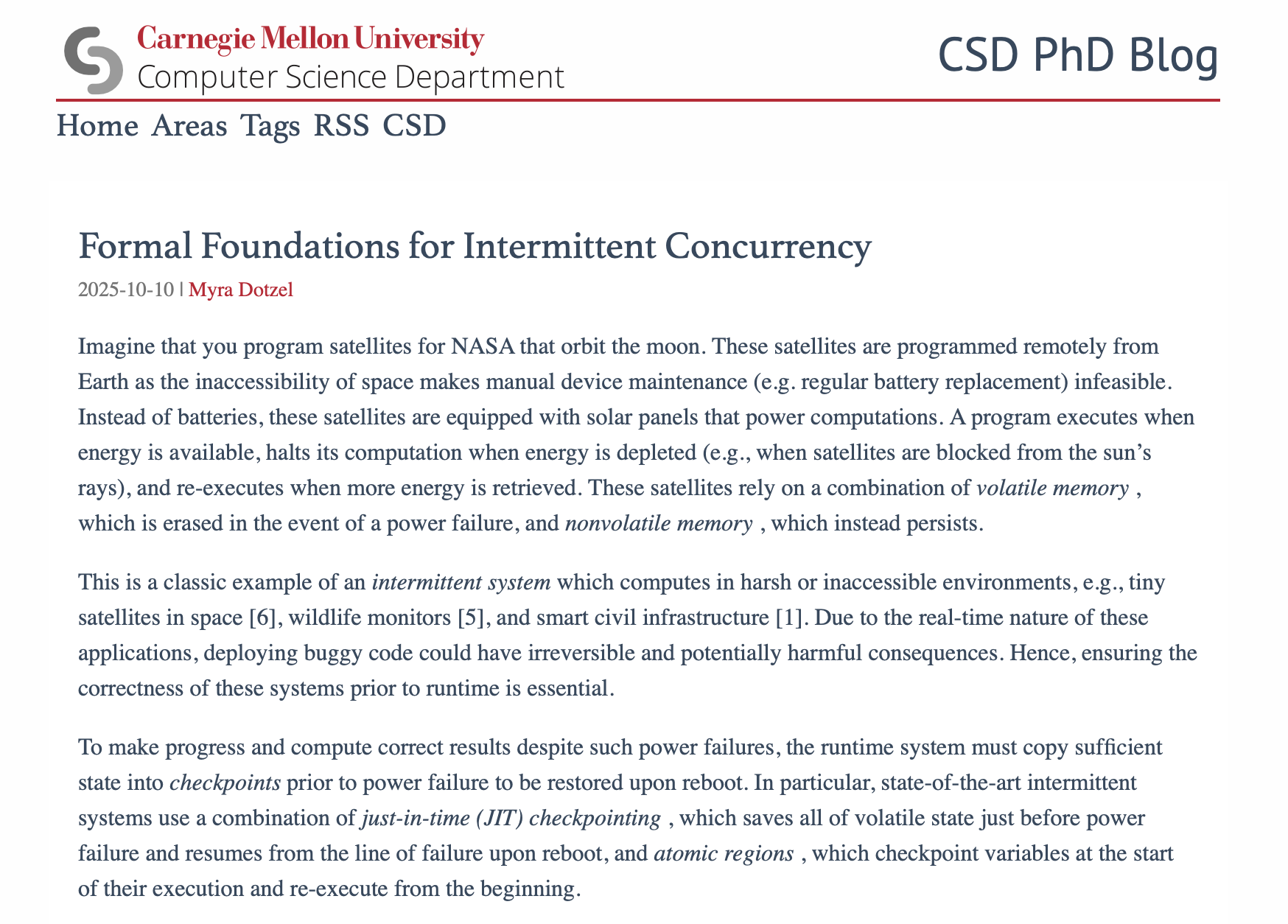 Formal Foundations for Intermittent Concurrency