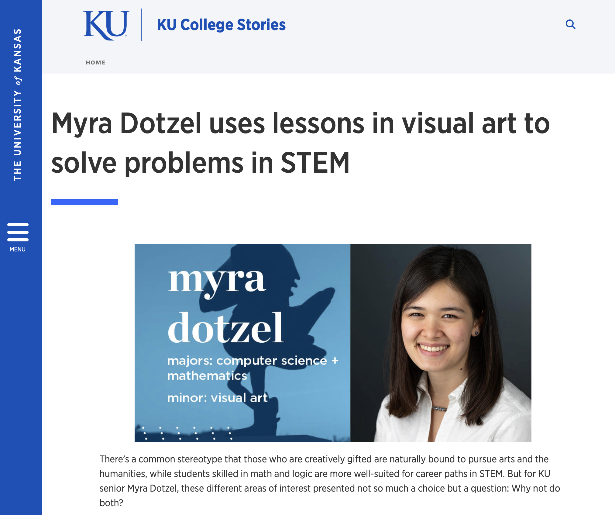 Myra Dotzel uses lessons in visual art to solve problems in STEM